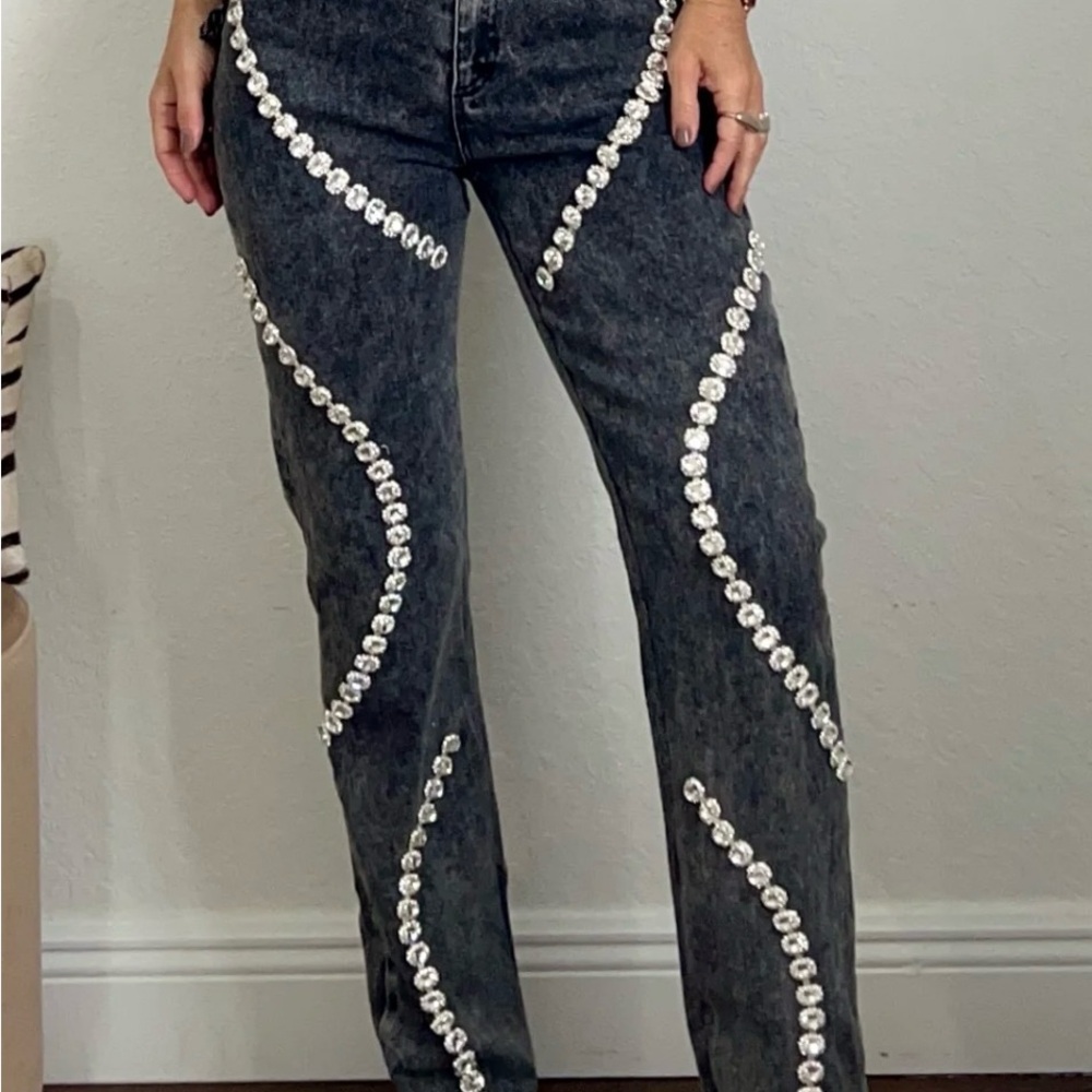 Embellished Black Jeans